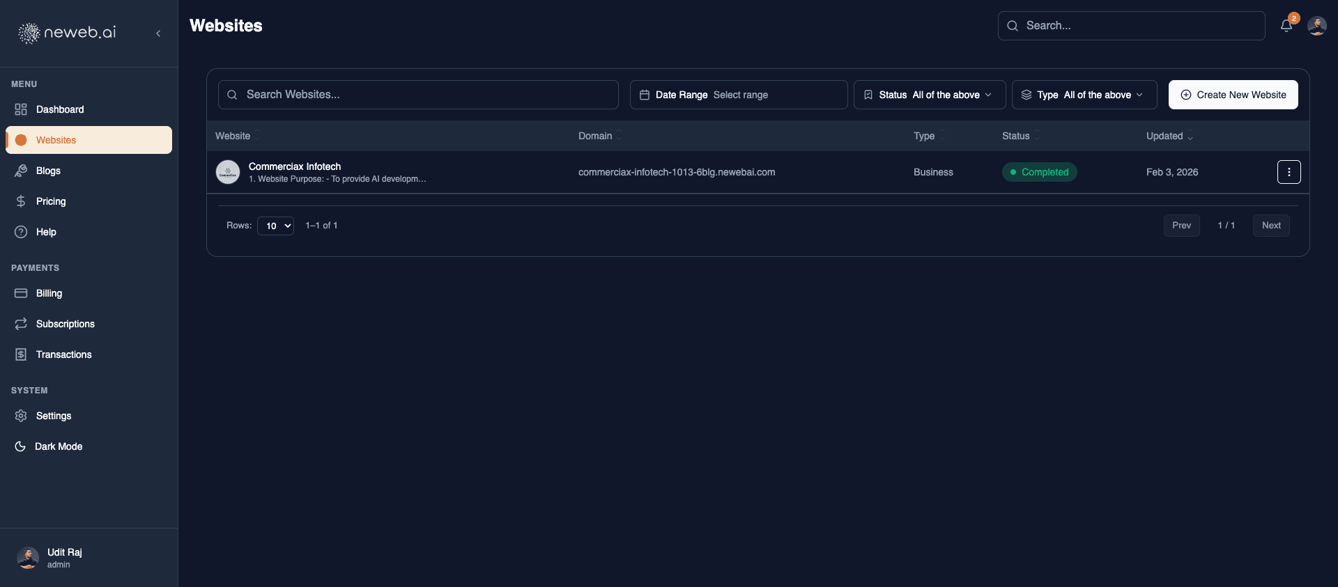 AI generates your website